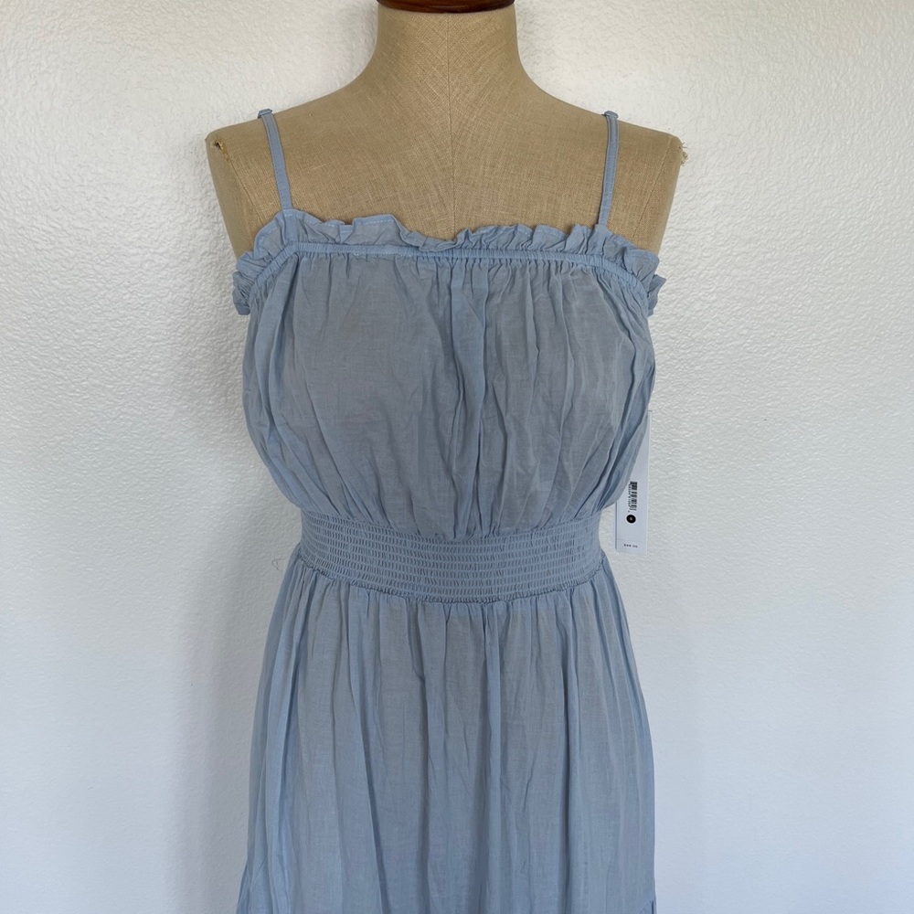 Aqua Swim Women's Cotton Tiered Dress Swim Cover-Up Blue $88 Size M - Picture 4 of 7